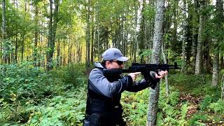 Crosman AK1 vs´ DPMS SBR fullauto [upl. by Eednas]