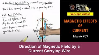 Class 12 Physics  Magnetic field  3 Direction of Magnetic Field by Current Carrying Wire [upl. by Ecnaret]