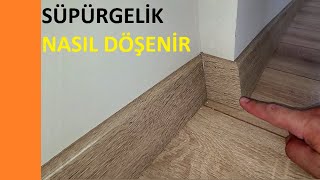 Süpürgelik nasıl takılır çakılır 45 derece kesilir montaj Laminant parke süpürgeliği nasıl döşenir [upl. by Iyre]