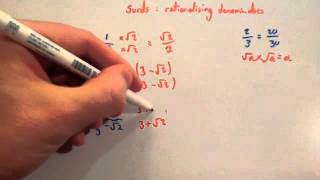 How to rationalise a denominator with surds [upl. by Heyra]