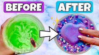 Fixing My UNFIXABLE SLIMES 😳😱 Slime Makeover DIY [upl. by Nodnelg676]