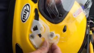 How to change an Arai RX7V visor Bike Social Video Guide [upl. by Benkley700]