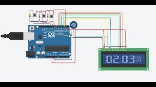 Digital Clock Using Arduino TINKERCAD [upl. by Enylrac]