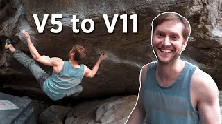 Classic Climbs In Magic Wood with Jon Partridge  V5 to V11 [upl. by Arodal]