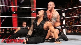 Roman Reigns vs Randy Orton Raw April 28 2014 [upl. by Neeruan]