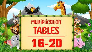 Tables 16 to 20  Times Tables  Multiplication Tables  Maths Table  Tables For Kids  Kids Videos [upl. by Nylyak513]