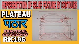 पठार  PLATEAU RELIEF FEATURE WITH CONTOURS PRACTICAL GEOGRAPHY [upl. by Airelav594]