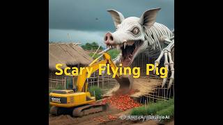 Scary Flying Pig Destruct Hut At Tomato Farm With backhoe monsterpig animals excavator 1059 [upl. by Drawyeh439]