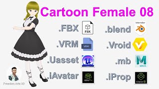 Cartoon Female 08  Master 3D Character Workflow Vroid Blender Maya iClone amp UE5 [upl. by Ailecec]