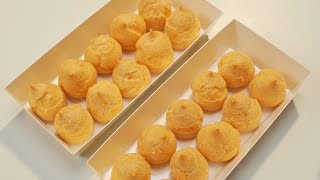 Mini Cream Puffs  Choux Au Craquelin  How To Make Easy Cream Puffs [upl. by Lyon]