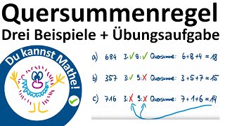 Quersummenregel Ist eine Zahl durch 3 oder 9 teilbar  Teilbarkeitsregeln [upl. by Botzow]