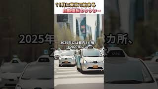 「１１月に自動運転のタクシー始まります」shorts トレンド ニュース ティアフォー 自動運転タクシー 東京 レベル4 自動運転 技術革新 交通サービス 未来の交通 [upl. by Stephan556]