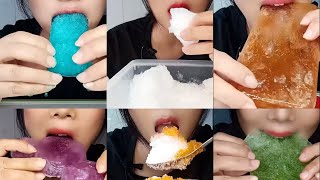 ASMR Ice Eating Slush  Crushed Ice Mouthfuls Fast Eating [upl. by Ardnohsal912]