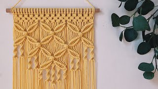 DIY macrame wall hanging tutorial FLOWERS  BUTTERFLIES [upl. by Mcmurry517]