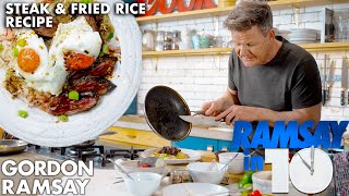 Gordon Ramsay Cooks up Steak Fried rice and Fried Eggs in Under 10 Minutes [upl. by Dix]