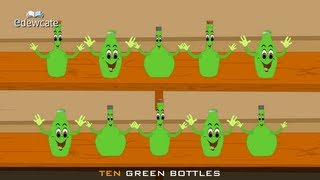 Edewcate english rhymes  Ten Green Bottles Hanging on the Wall [upl. by Yeznil]