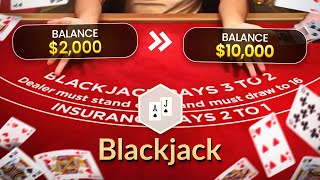 2000 INTO 10000 on Stake Blackjack Live [upl. by Hinch814]