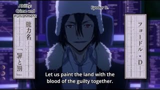 Bungou Stray Dogs Fyodor Dostoevsky moments Pt1 [upl. by Nudnarb]