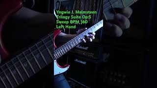 Yngwie Malmsteen Trilogy Suite op5 Sweep 160 Left fender guitar 早弾き イングヴェイ ギター Stratocaster [upl. by Icnarf]