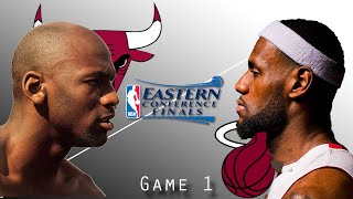 LEBRONs HEAT vs JORDANs BULLS Game 1 Eastern Conference Finals [upl. by Oalsecnew]