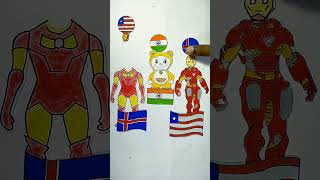 India 🇮🇳 USA 🇱🇷 Iceland 🇮🇸 flag independence day drawing 🇮🇳shorts art ashortaday cartoon [upl. by Ro]