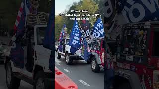 When i cheer for MAGA truck parade in NY this happend Trump 2024 trump usa america [upl. by Enalda]