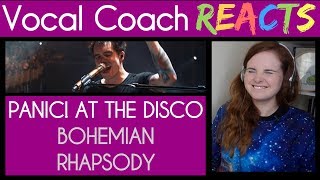 Vocal Coach reacts to Panic At the Disco Brendon Urie singing Bohemian Rhapsody [upl. by Bergmans934]