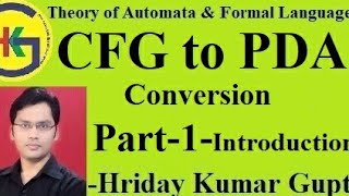 CFG to PDA Part1 Theory of Automata and Formal Languages [upl. by Atibat]