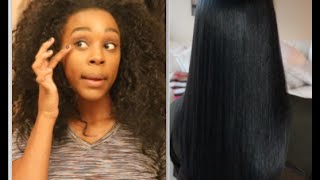 Straightening 3a3b Hair without HEAT DAMAGE [upl. by Lalad]