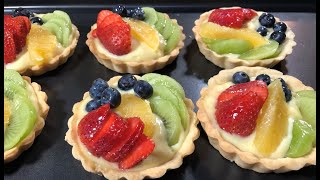 Mini fruit tart recipe  Custard Tart  Chanas Creations [upl. by Rosenblast]