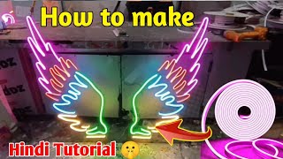 HOW TO MAKE A WING NEON SIGNS A BEGINNER TO PRO TUTORIALS  by aonearts [upl. by Aenneea984]