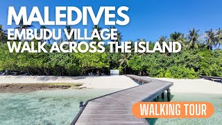 Maledives  Embudu Village walk across the island [upl. by Doowyah861]