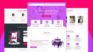Complete Responsive Online Education Website Design Using  HTML CSS JQUERY  Step By Step [upl. by Rutger]
