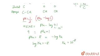 The pH of 01M monobasic acid is 450 Calculate the concentration of species [upl. by Aowda]