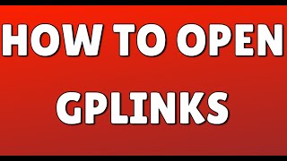 How to open Gplinks [upl. by Franciscka]