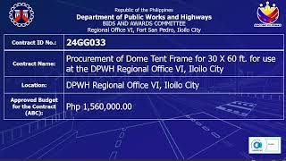 DPWH Regional Office VI Procurement LS Live Stream [upl. by Fu]