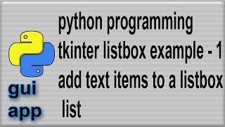 Listbox example in Python tkinter add item to the listbox 1 [upl. by Ajiat]