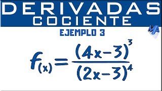 Derivada de un cociente  Ejemplo 3  Reglas de derivación [upl. by Arikaahs]