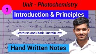 Photochemistry  Grotthuss and Stark Einstein low MScchemistry25 photochemistry [upl. by Barbette]