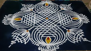 Traditional padi kolam designs 🌺 Easy festival rangoli designs [upl. by Coridon805]