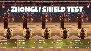 How much HP does Zhongli Need  F2P Zhongli Shield Comparison Genshin Impact [upl. by Salomon]