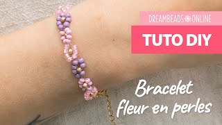 Bracelet fleur en perles  Fabriquez des bracelets DIY ★ Dreambeads Online [upl. by Tiernan]