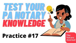 Pennsylvania Notary Test Practice Questions 17 [upl. by Dnomaid174]