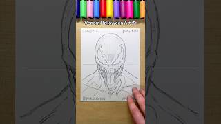 Drawing Venom 😈 Halloween Art 👻 venom3 art shorts [upl. by Yatnahs537]