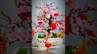 Cây hoa đào bonsai làm từ kẽm nhung handmade đỉnhhandmade flowers hoadao handmade decor tet [upl. by Leoine]