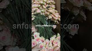 Silk rose stem  fabric artificial rose wedding event backdrop planning floral arrangement decor [upl. by Gerge194]