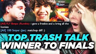 LS  BWIPO VS SNIPER TOP LANE TRASH TALK FOR FINALS  FLY vs 100T [upl. by Heather]