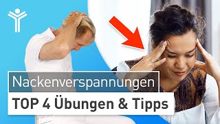 Soforthilfe bei Nackenverspannungen  4 TOP Übungen amp Tipps gegen Nackenschmerzen  Handynacken [upl. by Rossing986]