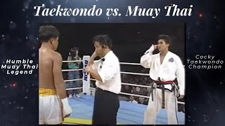 Cocky Taekwondo Blackbelt Destroyed by Muay Thai Legend [upl. by Nomled541]