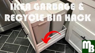 Ikea Garbage Recycle Bin Hack  Hallbar Bin with Lid  Sektion base cabinet with pull out storage [upl. by Aleira]